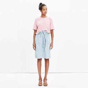 Madewell Tie Waist Chambray Skirt